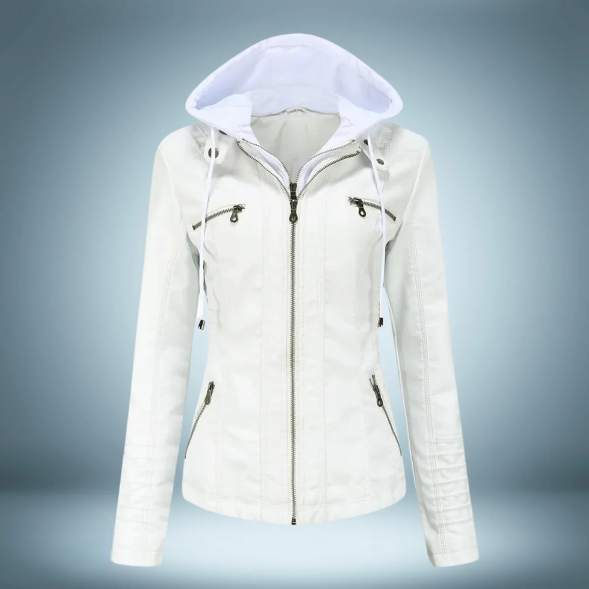 Valeria - Lederjacke mit Kapuze für Damen