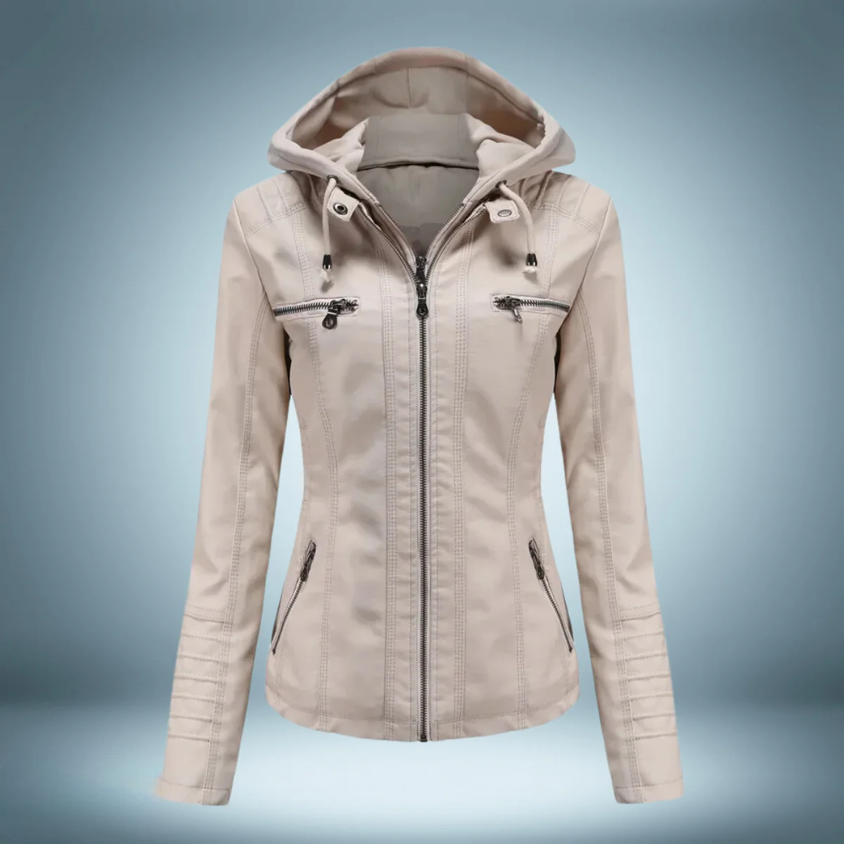 Valeria - Lederjacke mit Kapuze für Damen