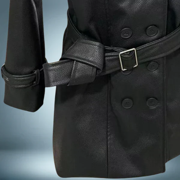 Verla - Langer Ledermantel für Damen