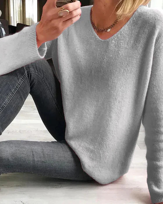 Amira | Weicher Pullover mit V-Ausschnitt für Damen