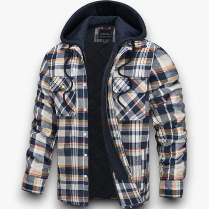 Benno | Gefütterte Karojacke mit Kapuze für Herren