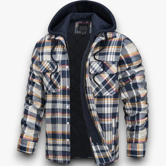 Benno | Gefütterte Karojacke mit Kapuze für Herren