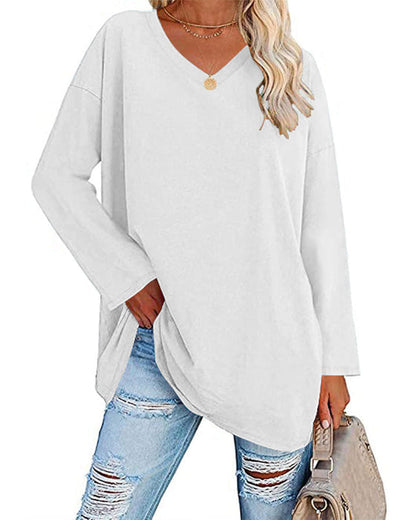 Emilia | Lässige Bluse in Übergröße mit V-Ausschnitt für Damen