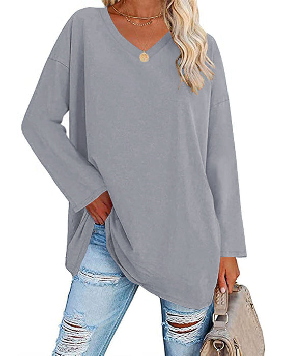 Emilia | Lässige Bluse in Übergröße mit V-Ausschnitt für Damen