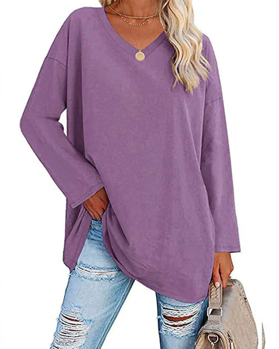 Emilia | Lässige Bluse in Übergröße mit V-Ausschnitt für Damen