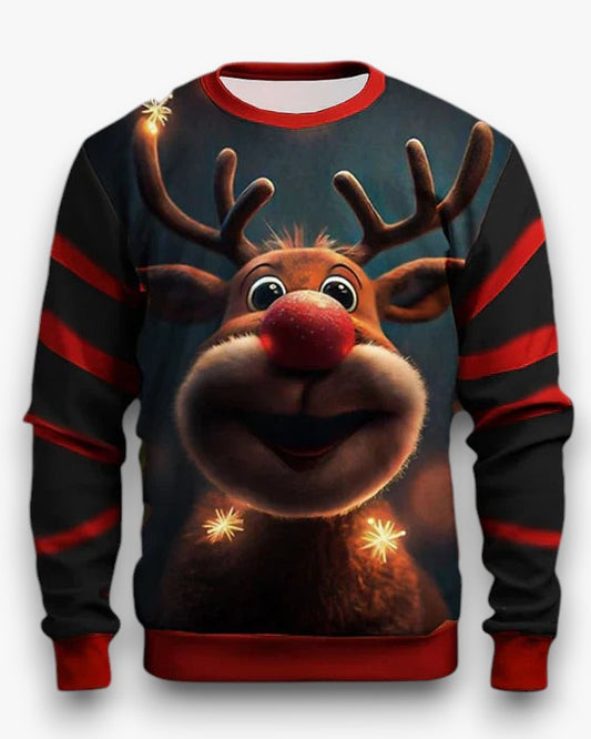 Niklas | Weihnachtspulli mit Rentier-Print für Herren
